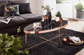 Platte aus holz, marmor, glas und kernleder. Wohnling Design Couchtisch Marmor Optik Schwarz Oval 110 X 56 Cm