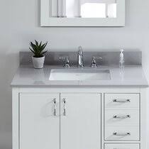 Floor standing vanity unit sink toilet grey bathroom gloss cabinet basin 600mm. Grey Vanity Tops You Ll Love In 2021 Wayfair