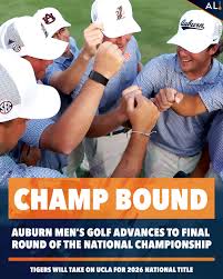 Auburn men's golf is one win away from securing its second national title  in three years. ⛳🦅 #WarEagle