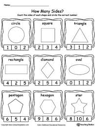 Identifying And Counting Shape Sides Shapes Worksheet Kindergarten Kindergarten Worksheets Homeschool Math