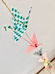 Guirlande Suspension Origami 9 Grues 140 Cm Pastel Decoration Etsy Origami Guirlandes Origami Suspension Origami