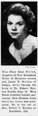Mary Ann Nolan and Robert Boyden marriage