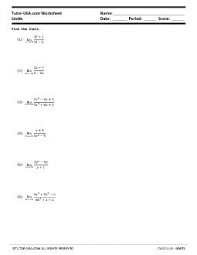 Printable in convenient pdf format. Pdf Calculus Limits In This Free Calculus Worksheet Ap Calculus Basic Algebra Worksheets Ap Calculus Ab