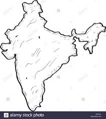 Indien ist eine bundesrepublik, die von 28 bundesstaaten gebildet wird und außerdem acht bundesunmittelbare gebiete umfasst. Skizze Einer Karte Von Indien Stock Vektorgrafik Alamy