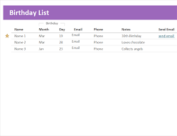 Birthday List Office Templates Themes Office 365