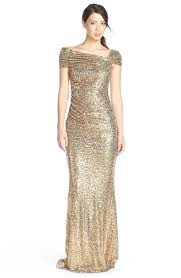 Badgley Mischka Sequin Off The Shoulder Gown Nordstrom Gold Evening Dresses Metallic Wedding Dresses Maxi Dress Cocktail