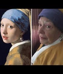 UK-based artist JANE PERKINS uses hundreds of found objects to recreate  iconic paintings and portraits: "I am a 're-maker', taking inspiration from  found objects and working them into something new," she said. |