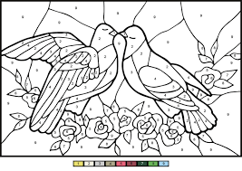 Color pumpkins and pilgrims at thanksgiving, or santa and his reindeer at christmas. Doves Color By Number Coloring Page Free Printable Coloring Pages For Kids