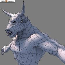 Low Poly Minotaur 3d Model Wip 3d Art Work In Progress Character Design Art Low Poly Character