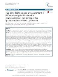(PDF) Five omic technologies are concordant in differentiating the  biochemical characteristics of the berries of five grapevine (Vitis  vinifera L.) cultivars