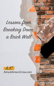 Put on safety glasses and work gloves. Lessons From Breaking Down A Brick Wall Pt Amy Johnson Crow