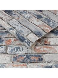 Ft.) this distressed red brick peel and stick this distressed red brick peel and stick wallpaper from nextwall is a versatile, classic pattern that makes it easy to achieve an urban or farmhouse look. Fresco Distressed Brick Navy And Red Wallpaper Littlewoodsireland Ie