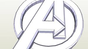 Avengers team and individual logos. Papercraft Pdo File Template For The Avengers Logo