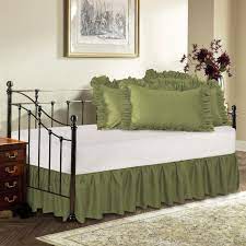 The manufacturer gathers the fabric of the bed skirt much like a curtain on a rod. Day Bed Ruffled Bed Skirt Shopbedding Com
