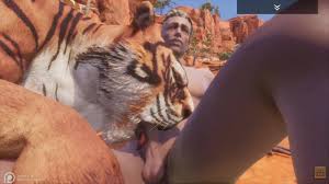 Wild Life  Teen guy getting knoted by Tiger
