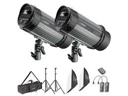 Neewer Photo Studio Strobe Flash Light And Softbox Lighting Kit 2 300w Monolight Flash 2 Light Stands 2 Softbox 1 Wireless Trigger 1 Bag For Video Shooting Location And Portrait Photography Newegg Com