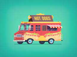 Flat Food Truck Illustration Food Truck Truck Art Illustration