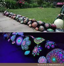 Mar 29, 2021 · however, if you love the look of moss, but lack the fuzzy green covering in your own landscape, you can actually intentionally cultivate it to grow in your garden as a bed, edging, or on rock walls. Crazy How Nature Do That Funsubstance Painted Garden Rocks Rock Garden Design Glow In Dark Paint