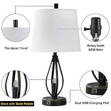 Shop farmhouse home office lighting from ashley furniture homestore. Modern Farmhouse Table Lamp Sets Of 2 With 2 Usb Ports Pulg In Industr