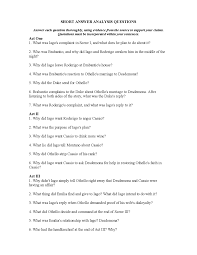 Othello Questions - 1. What Is Iago'S Complaint In Scene I? In Other Words  Why Does Iago Hate Othello? -Iago Is Upset Due To The Fact That Othello |  Course Hero