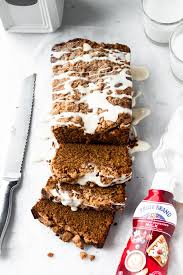 Gingerbread Loaf With Cream Cheese Glaze Recipe Ginger Bread Loaf Delicious Desserts Christmas Baking