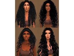 Curly Hair Dump By Noellysims The Sims 4 Download Simsdomination Sims 4 Curly Hair Curly Hair Styles Sims Hair