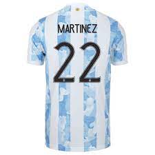 Check this player last stats: Kandiny Herren Argentinische Fussballnationalmannschaft Lautaro Martinez 22 Heimtrikot Blau Weiss 2021 Trikot