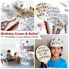 Birthday Crown For Boy Printable Birthday Crown And Balloon Printable Kit Birthday Crown Birthday Balloons Kids Birthday