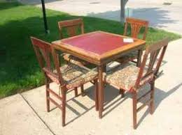 Buy card tables and get the best deals at the lowest prices on ebay! Antique Set Of Folding Card Table And 4 Folding Chairs Leg O Matic This Is A Lovely Antique Vint Outdoor Furniture Sets Mahogany Table Card Table And Chairs