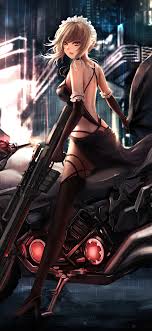 Cool collections of cool dark anime wallpapers for desktop laptop and mobiles. 1125x2436 Dark Knight Cyber Bike Anime Girl 4k Iphone Xs Iphone 10 Iphone X Hd 4k Wallpapers Images Backgrounds Photos And Pictures