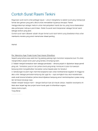 Contoh Surat Rasmi Terkini
