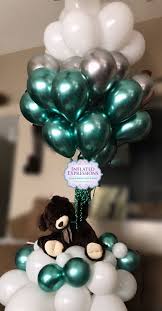 Woman Happy Birthday Flowers And Balloons Teddy Bear Balloon Bouquet Decorations Balloon Bouquet Valentines Balloons Bouquet Baby Shower Balloons