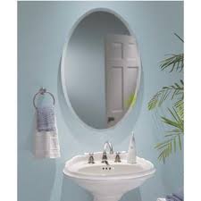 A lighted medicine cabinet is a great choice for enhancing illumination, with led or standard bulb lighting options. Medicine Cabinets Oval Frameless Bathroom Medicine Cabinet Mount Type Recessed Or Surface Mount By Jensen Formerly Broan Kitchensource Com