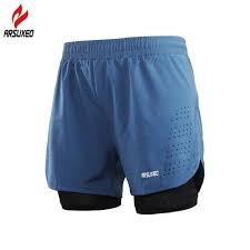Us 12 74 49 Off Arsuxeo 2 In 1 Mens Running Shorts With Waist Rope Quick Dry Zipper Pocket Marathon Sports Fitness Gym Shorts With Long Linner In