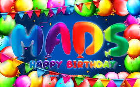 Maybe you would like to learn more about one of these? Download Wallpapers Happy Birthday Mads 4k Colorful Balloon Frame Mads Name Blue Background Mads Happy Birthday Mads Birthday Popular Danish Male Names Birthday Concept Mads For Desktop Free Pictures For Desktop Free