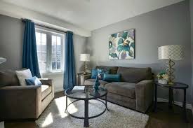 Love The Gray Walls With Blue Accents Grey Walls Living Room Blue Living Room Decor Brown And Blue Living Room