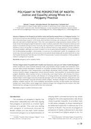 00:09 edt, 13 april 2017 Pdf Polygamy In The Perspective Of Hadith Justice And Equality Among Wives In A Polygamy Practice