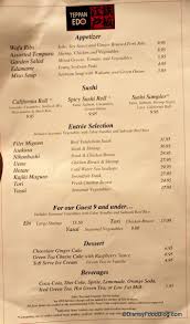 Menu Teppan Edo Disney Menus Disney Food Blog Epcot Japan