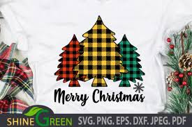 Check my things in #etsy shop: Merry Christmas Tree Plaid Snowflake Graphic By Shinegreenart Creative Fabrica