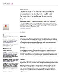 Besides helping with routine expenses, having health insurance removes some of the stress and anxiety that goes with handling a medical emergency. Angola Determinants Of Maternal Health Care And Birth Outcome In The Dande Health And Demographic Surveillance System Area Healthy Newborn Network