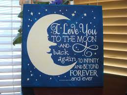 I Love You To The Moon And Back Canvas Sign Stars Man In The Moon Decor Moon Decor Canvas Signs Canvas