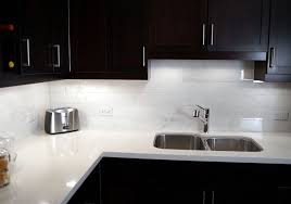 Black Kitchen Light Countertop White Backsplash In 2020 Backsplash With Dark Cabinets White Quartz Countertop Espresso Kitchen Cabinets