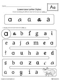 Lowercase Letter A Styles Worksheet Lettering Letter Worksheets Kindergarten Worksheets Printable