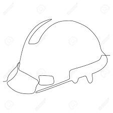Safety icon, helmet equipment, job industrial, safety headgear and protection boot illustration for free. Drawing Of Safety Helmet For Industrial Company Worker Continuous Royalty Free Cliparts Vectors And Stock Illustration Image 130467512