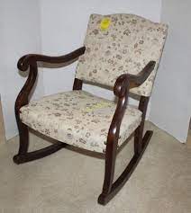 An example of an american style rocking chair is the hitchcock chair. Antique Child S Upholstered Rocking Chair H K Keller