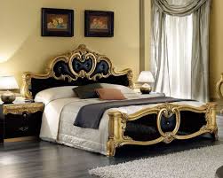 Italian Classic Black Gold Bed Traditional Bedroom Design Classic Bedroom Master Bedroom Furniture