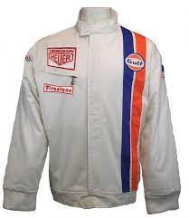 Gulf Le Mans White Racing Jacket Jackets Steve Mcqueen Jacket Gulf Racing