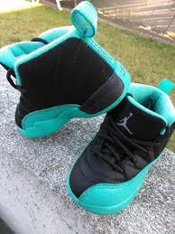 Nike Air Jordan 12 Xll Retro Black Hyper Jade Size 7c Toddlers Boys Jordan Athletic Toddler Boy Outfits Kid Shoes Toddler Outfits