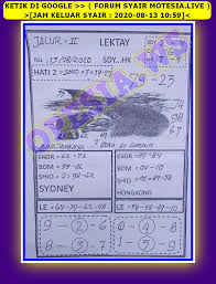 1 New Message Kode Syair Sydney 13 Agustus 2020 Forum Syair Togel Hongkong Singapura Sydney