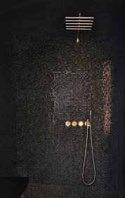 Black And Gold Tiles Bathroom 41 Cool And Eye Catchy Bathroom Shower Tile Ideas Digsdigs Mosaic Bathroom Tile Black Mosaic Tile Bathroom Interior Design